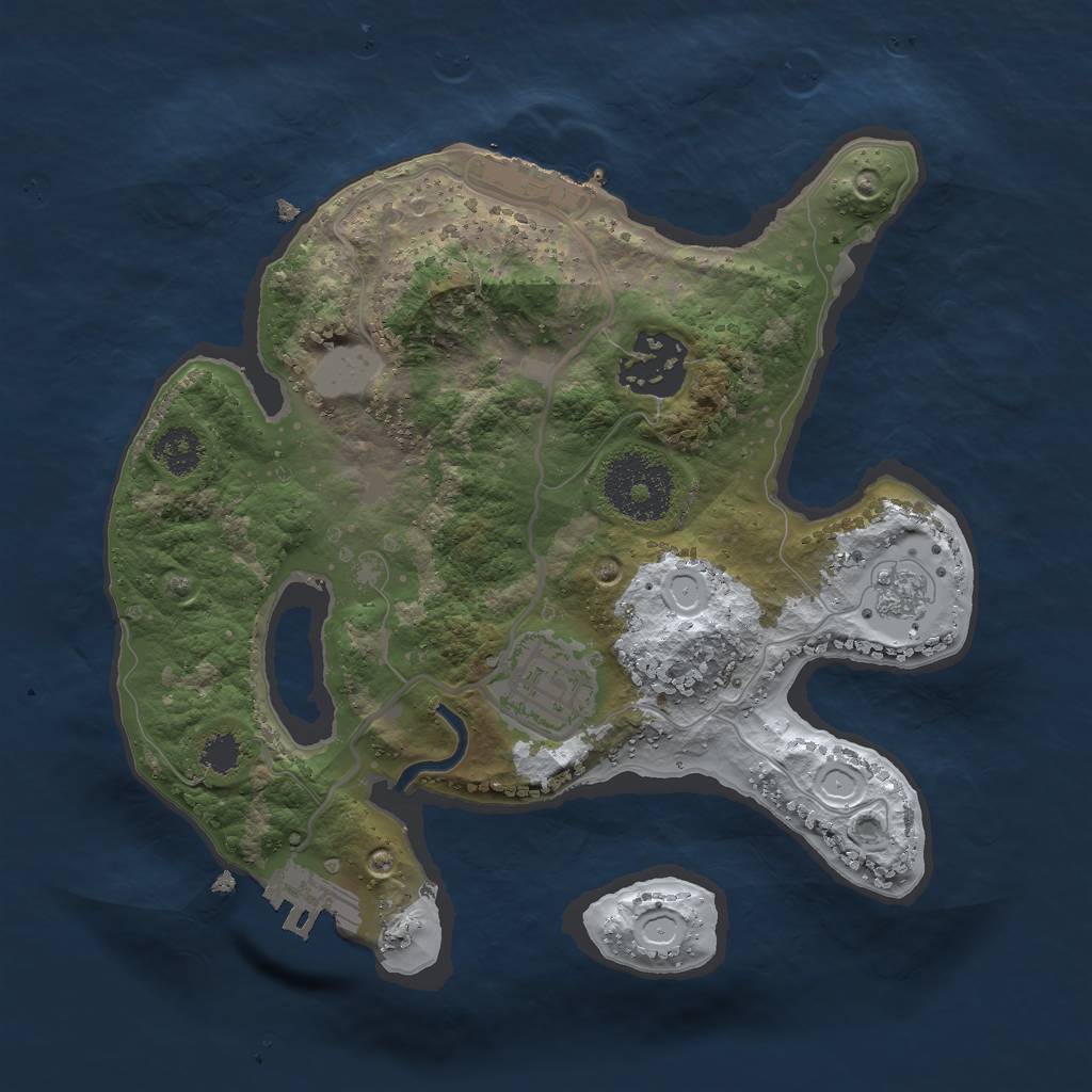 Rust Map: Procedural Map, Size: 2400, Seed: 3062022, 10 Monuments