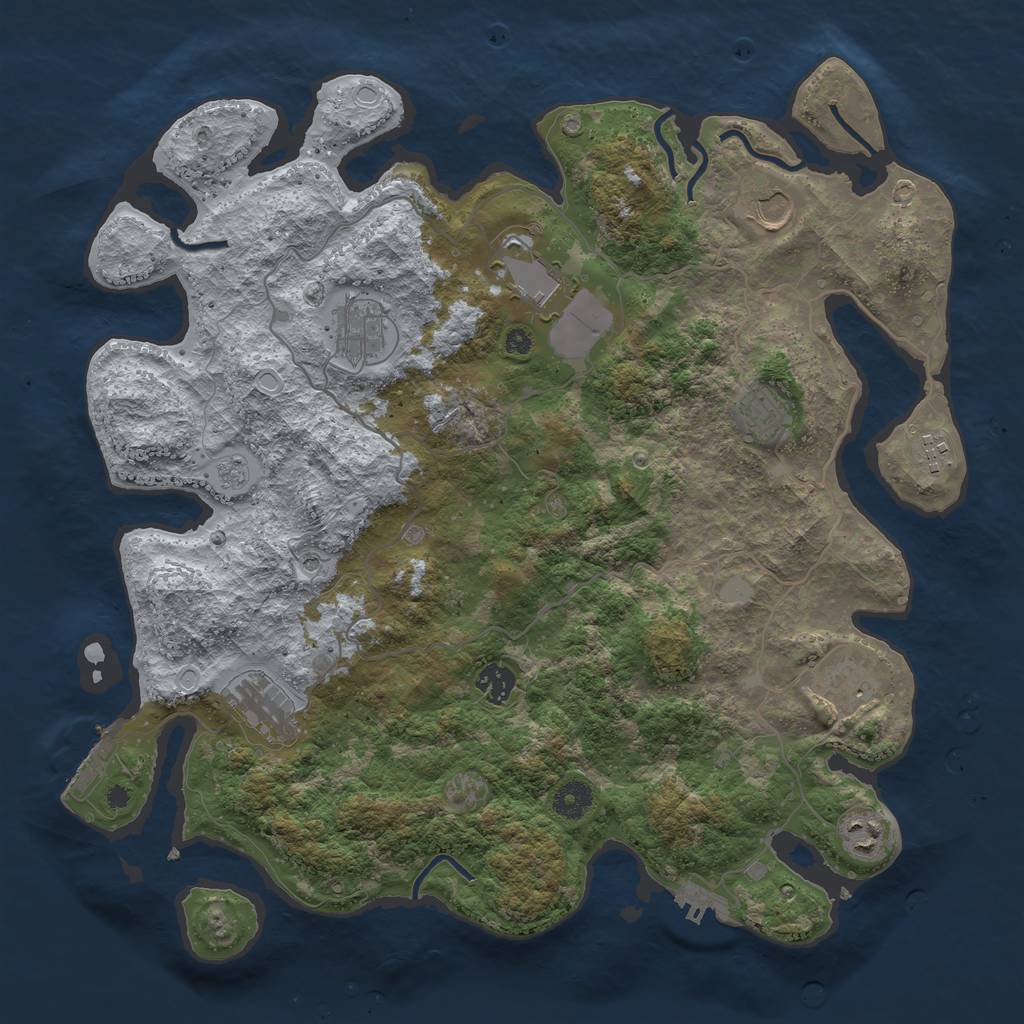 Rust Map: Procedural Map, Size: 4000, Seed: 1170039967, 16 Monuments