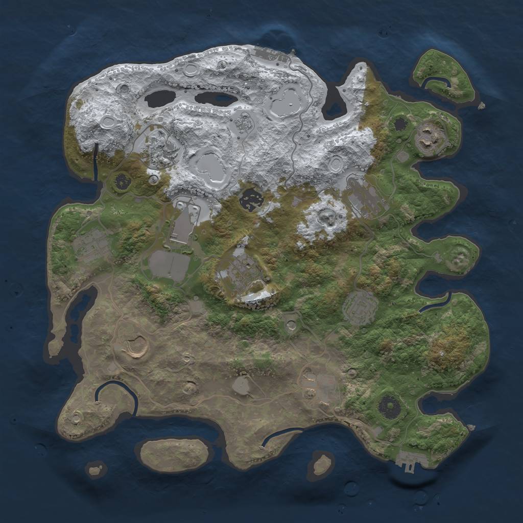 Rust Map: Procedural Map, Size: 3500, Seed: 612164579, 19 Monuments