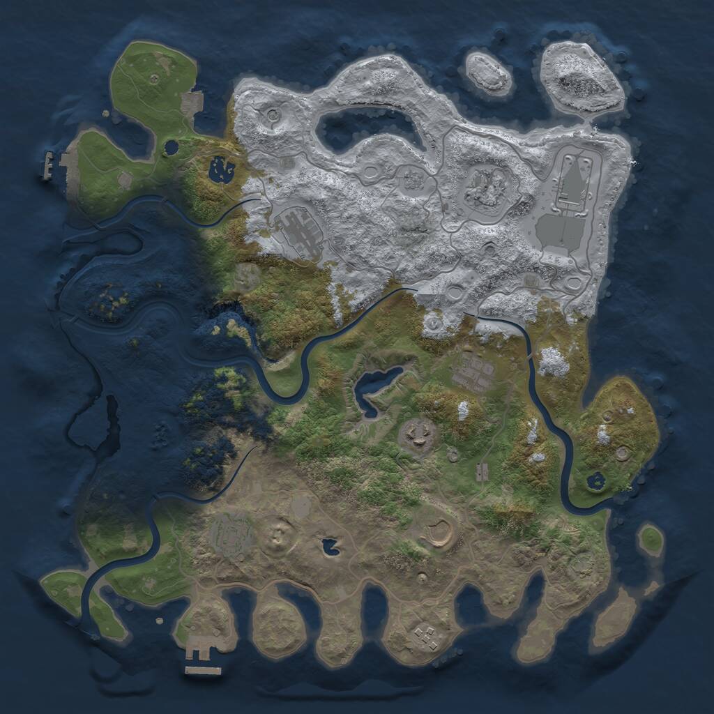 Rust Map: Procedural Map, Size: 4000, Seed: 1287177131, 15 Monuments