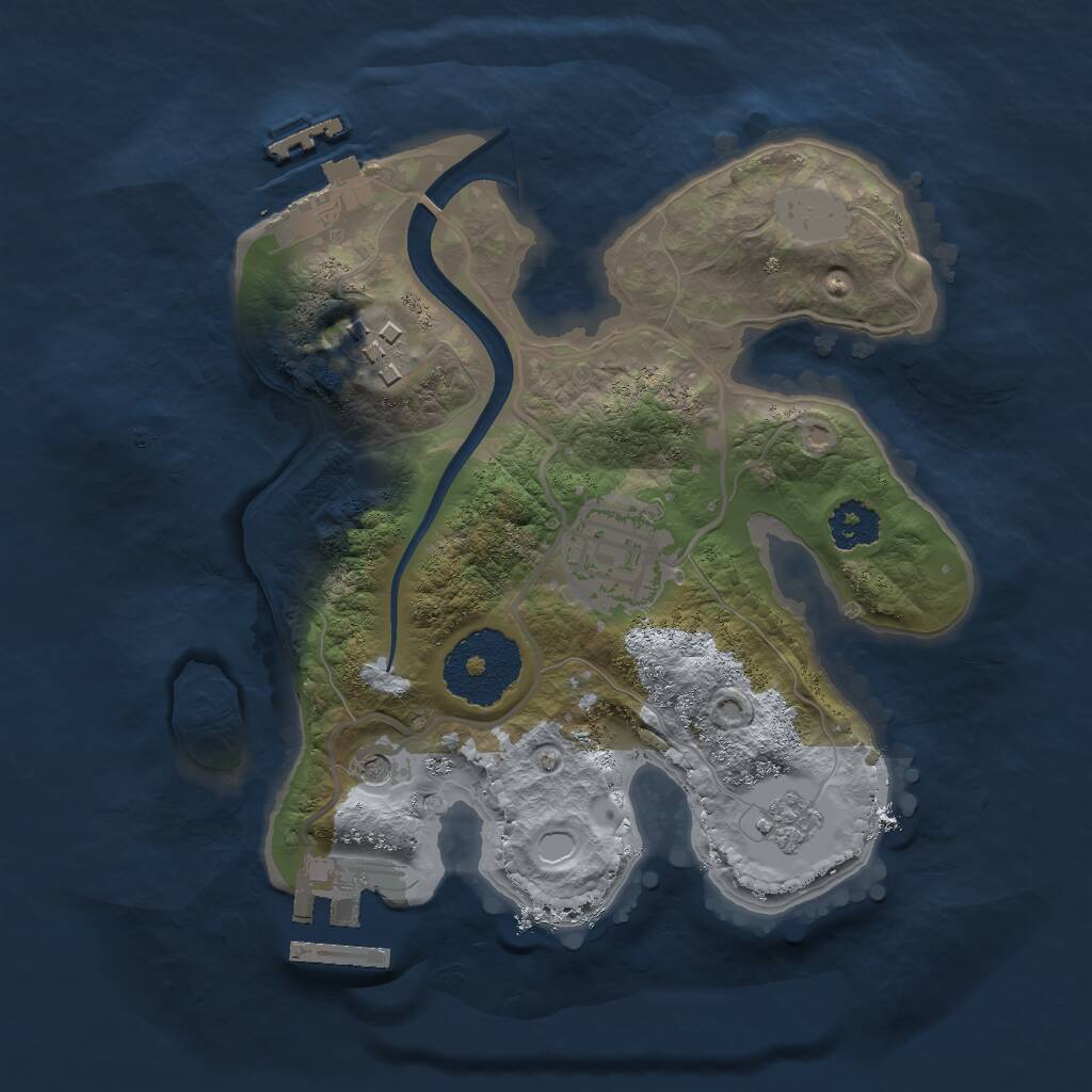 Rust Map: Procedural Map, Size: 2200, Seed: 410292525, 7 Monuments