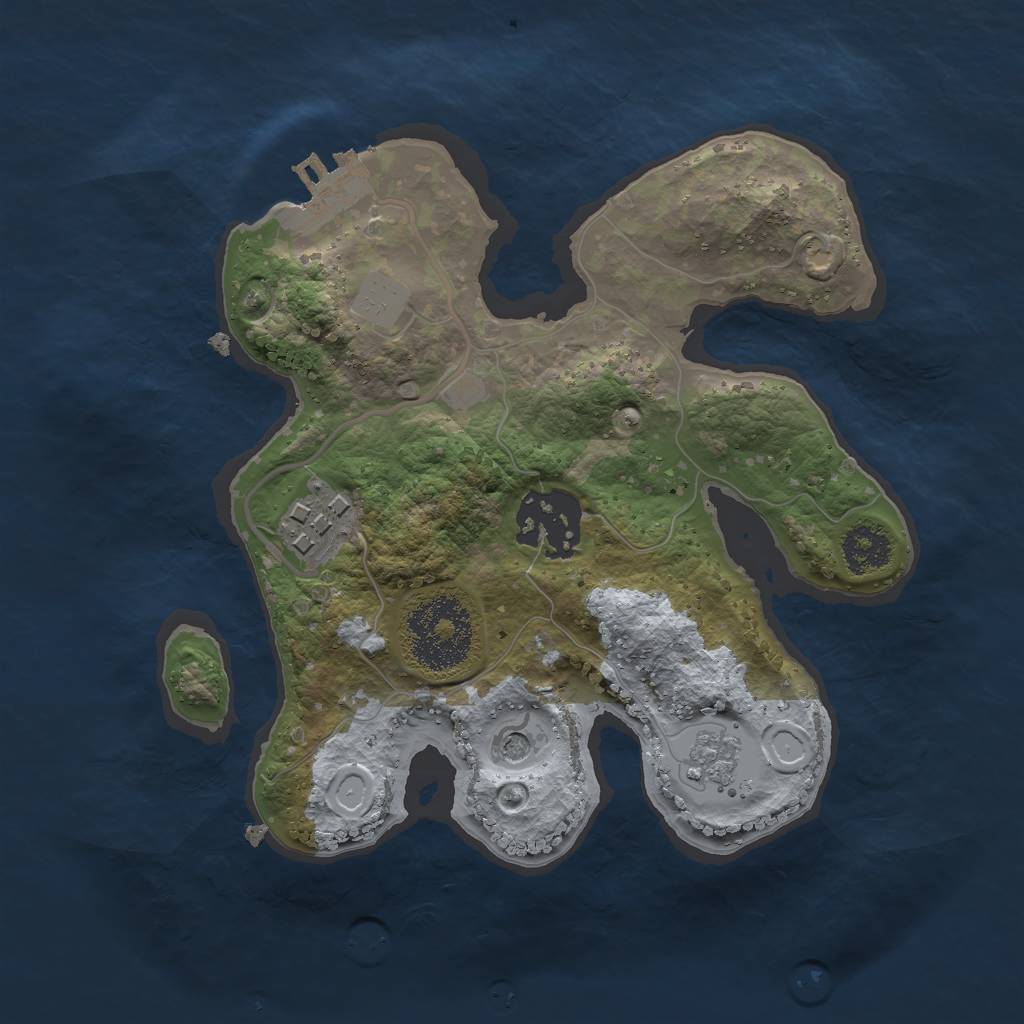 Rust Map: Procedural Map, Size: 2200, Seed: 410292525, 10 Monuments