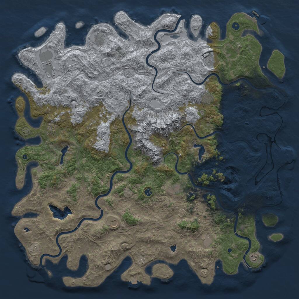 Rust Map: Procedural Map, Size: 6000, Seed: 1948537327, 17 Monuments