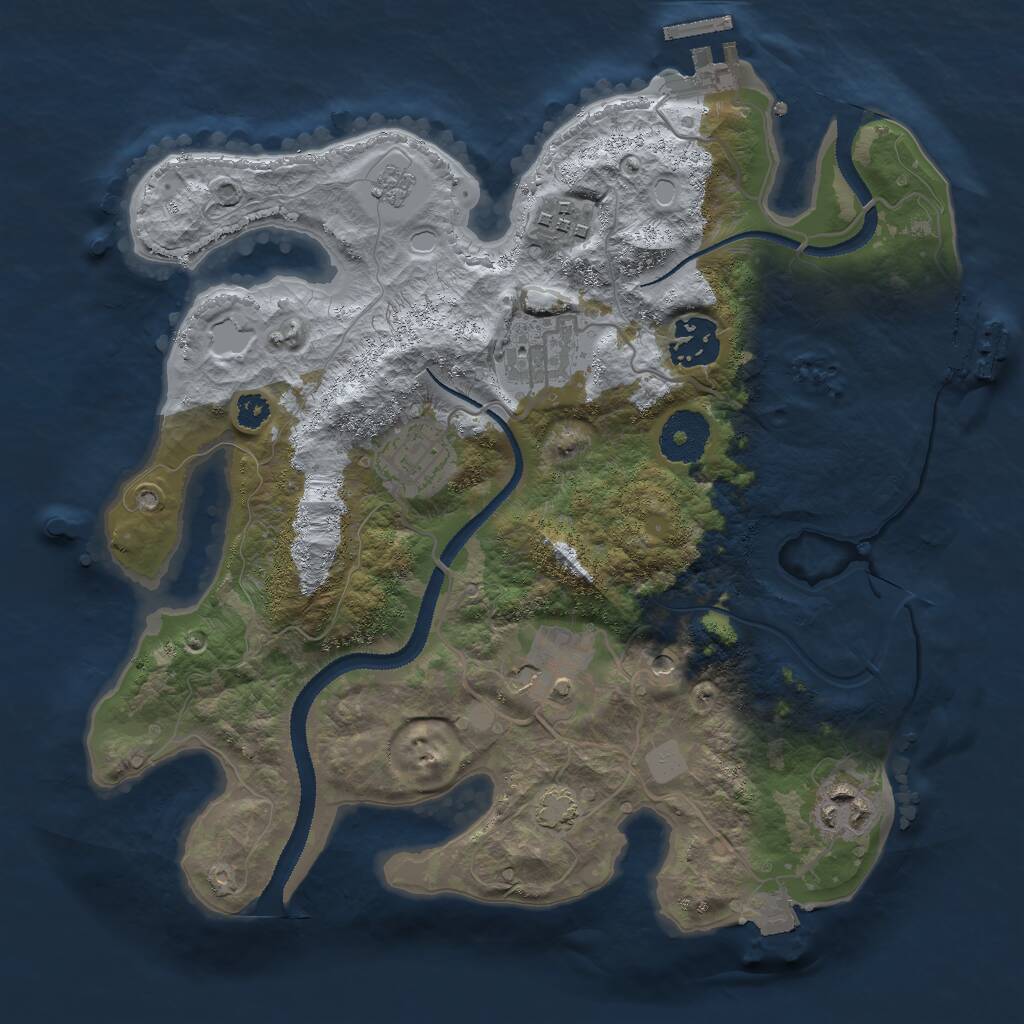 Rust Map: Procedural Map, Size: 3000, Seed: 1773537493, 12 Monuments