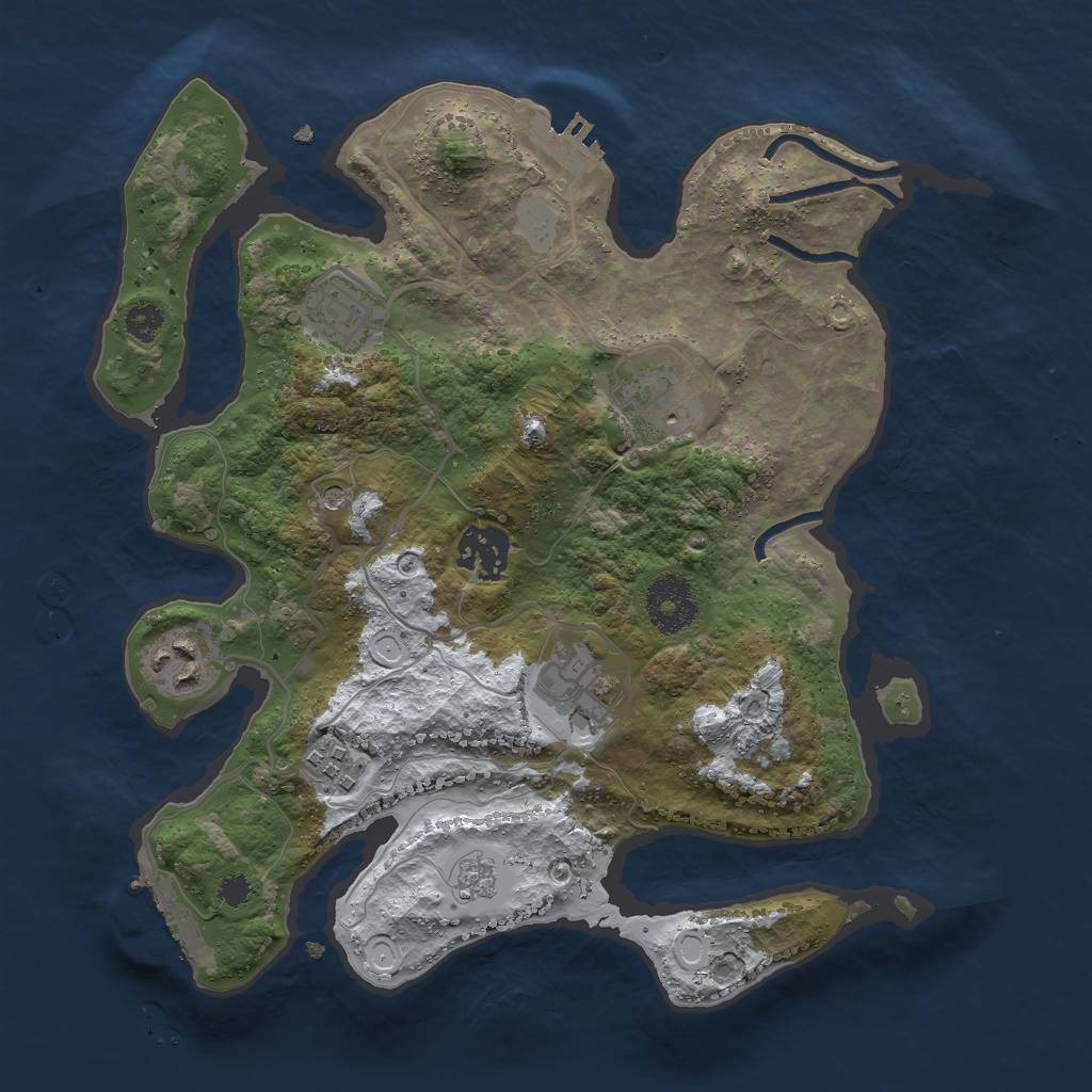 Rust Map: Procedural Map, Size: 3000, Seed: 1226247648, 15 Monuments