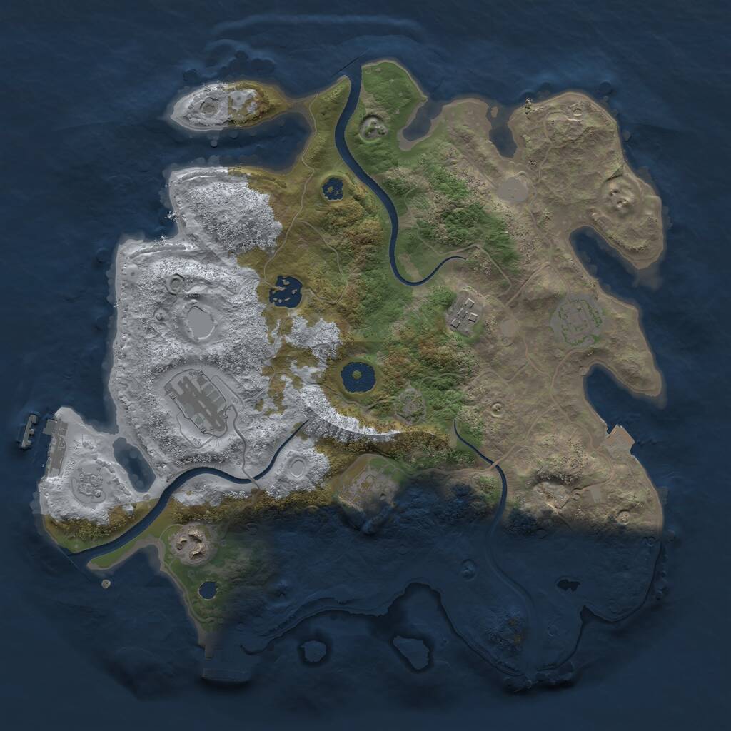 Rust Map: Procedural Map, Size: 3350, Seed: 1238731812, 11 Monuments