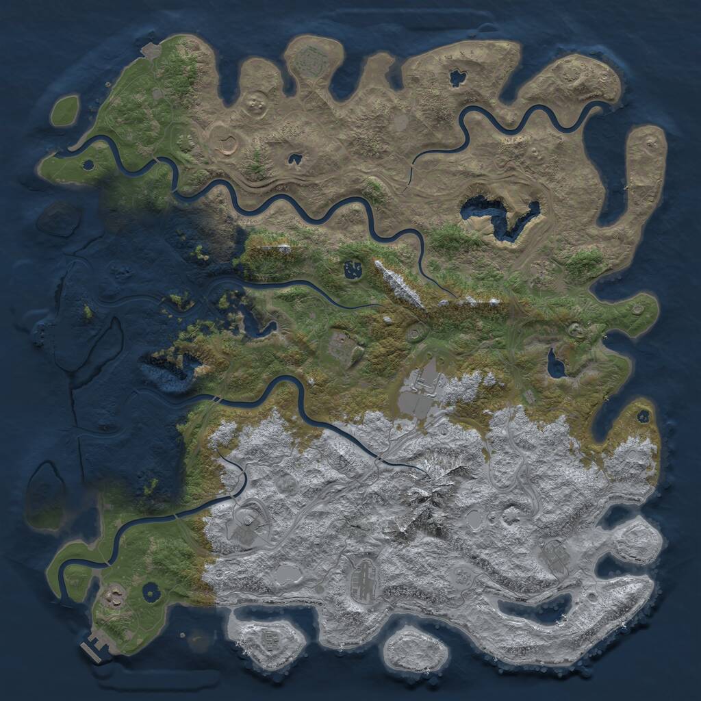 Rust Map: Procedural Map, Size: 5500, Seed: 322978776, 17 Monuments
