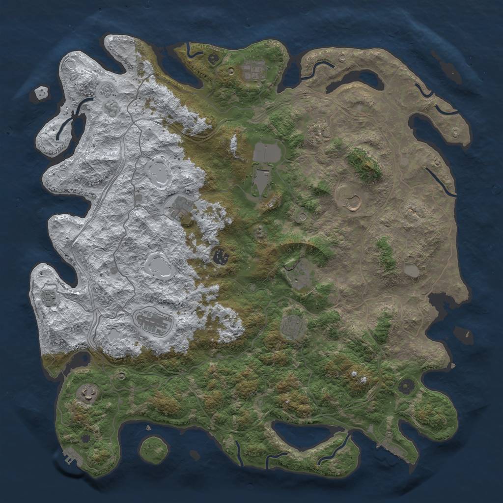 Rust Map: Procedural Map, Size: 4800, Seed: 635963699, 20 Monuments