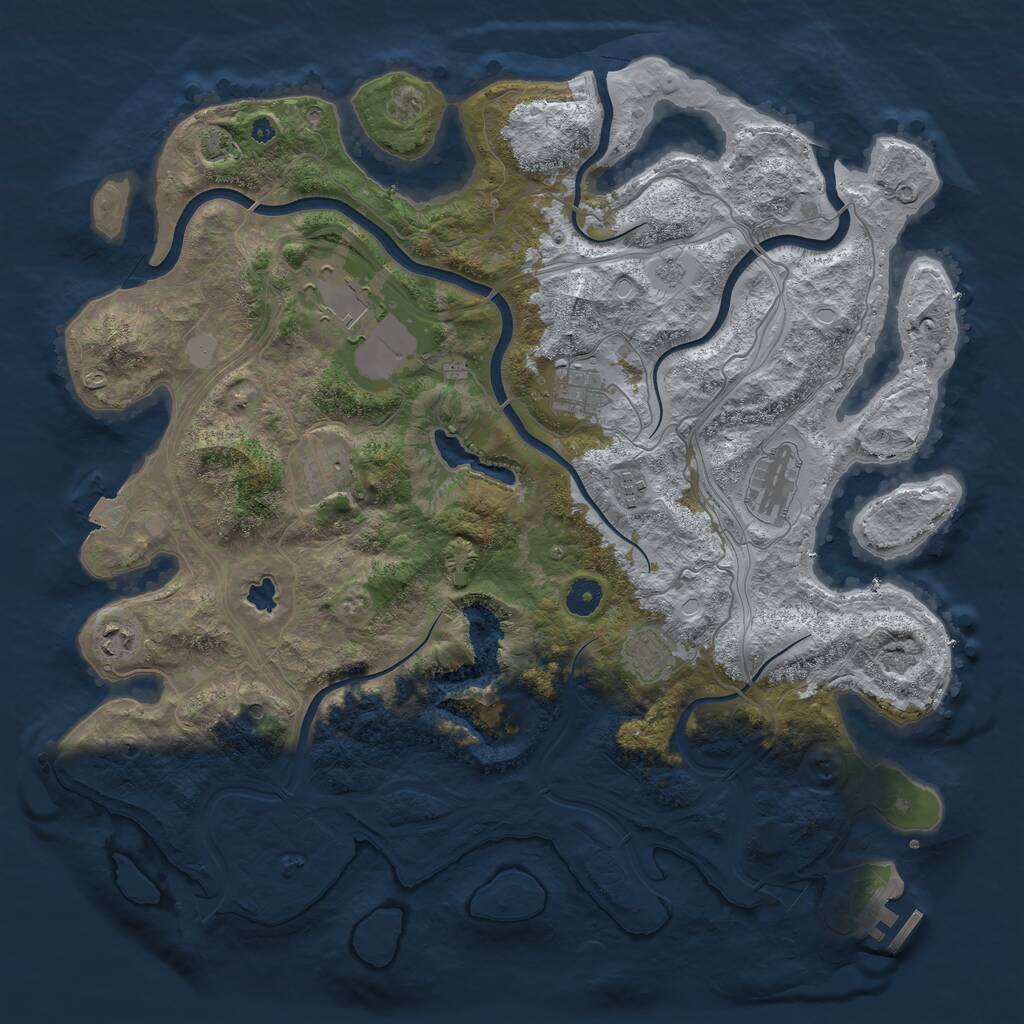 Rust Map: Procedural Map, Size: 4250, Seed: 1225243896, 12 Monuments