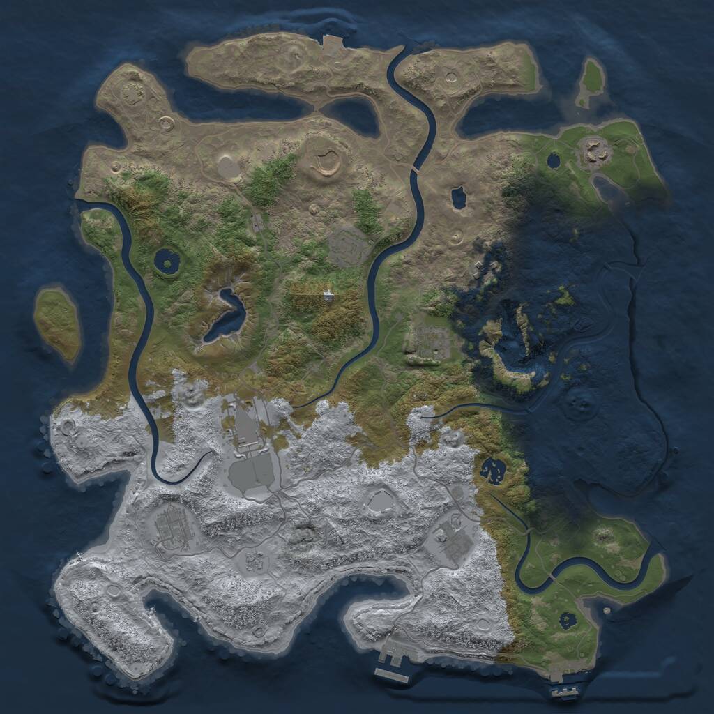 Rust Map: Procedural Map, Size: 4204, Seed: 2147483647, 15 Monuments