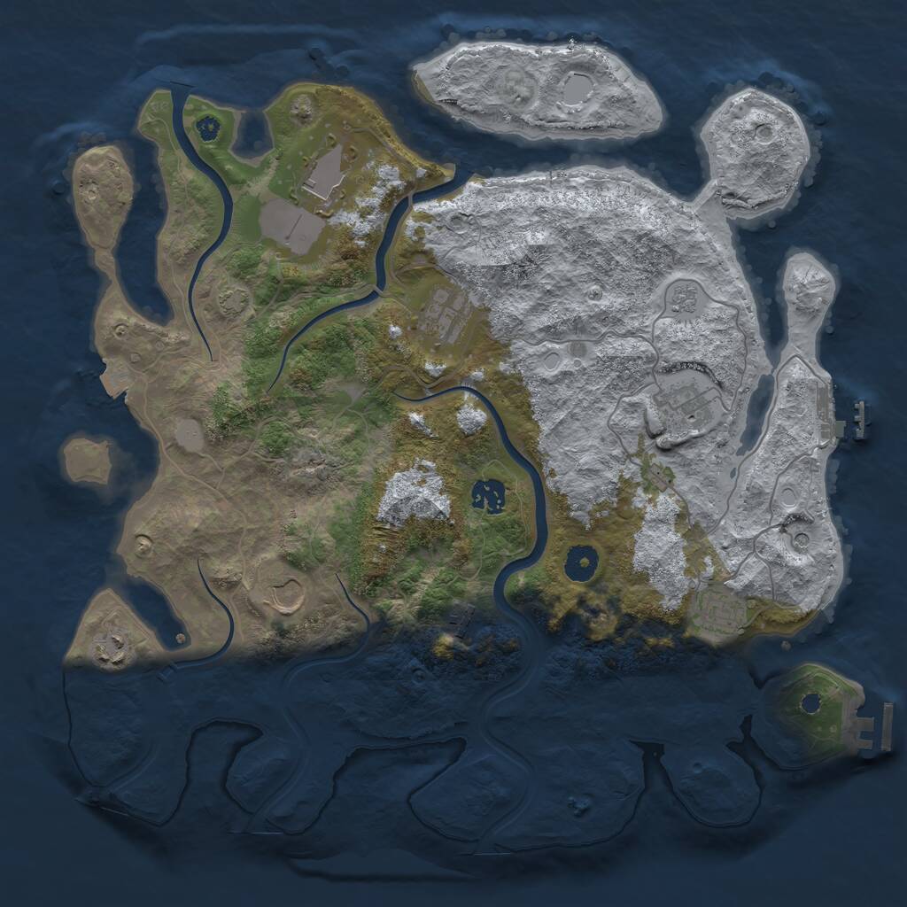 Rust Map: Procedural Map, Size: 3850, Seed: 1554559142, 14 Monuments