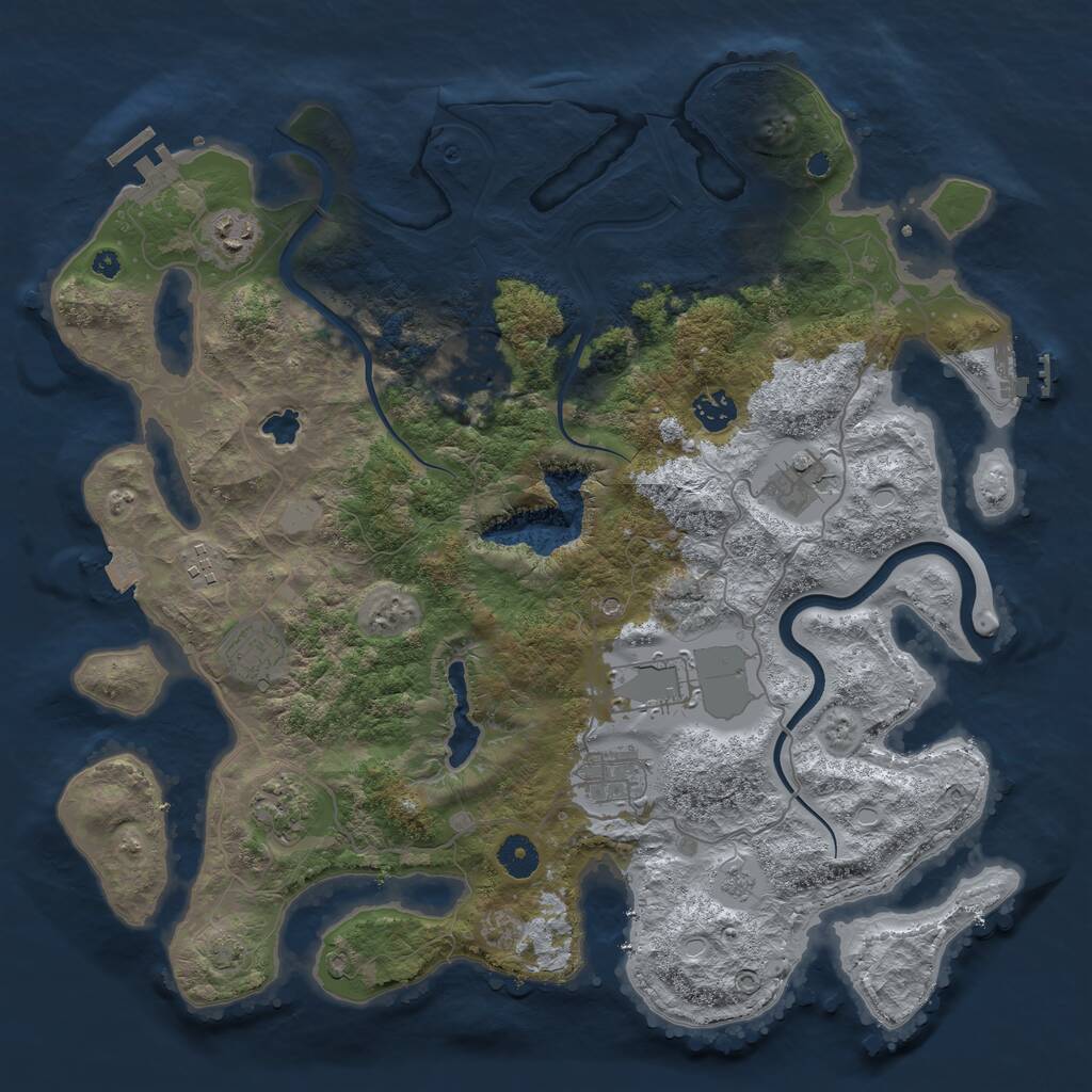Rust Map: Procedural Map, Size: 4000, Seed: 131262667, 15 Monuments