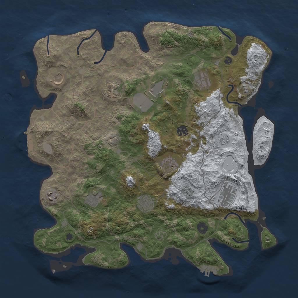 Rust Map: Procedural Map, Size: 4000, Seed: 247317792, 20 Monuments