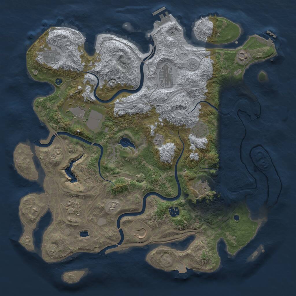 Rust Map: Procedural Map, Size: 4250, Seed: 1392753269, 16 Monuments