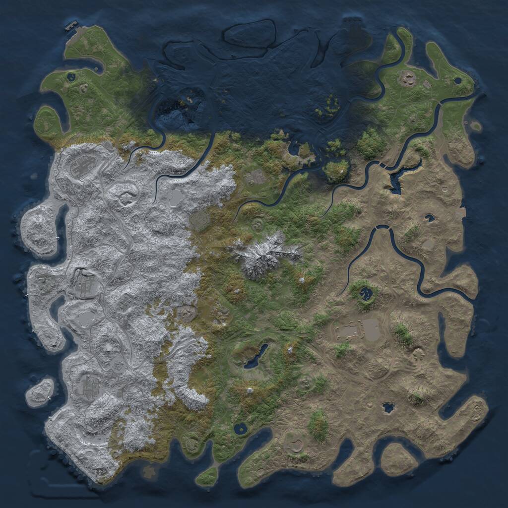 Rust Map: Procedural Map, Size: 6000, Seed: 1878237564, 17 Monuments