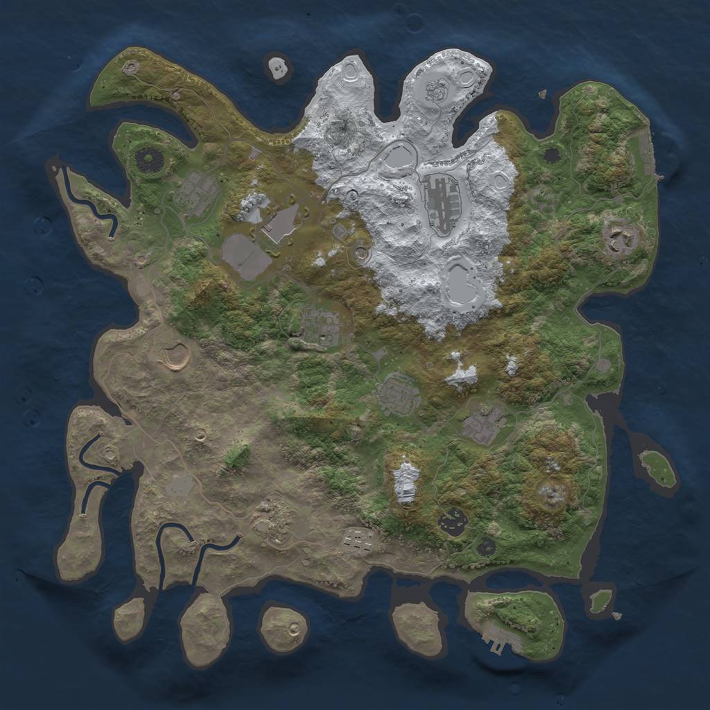 Rust Map: Procedural Map, Size: 3850, Seed: 141461589, 20 Monuments