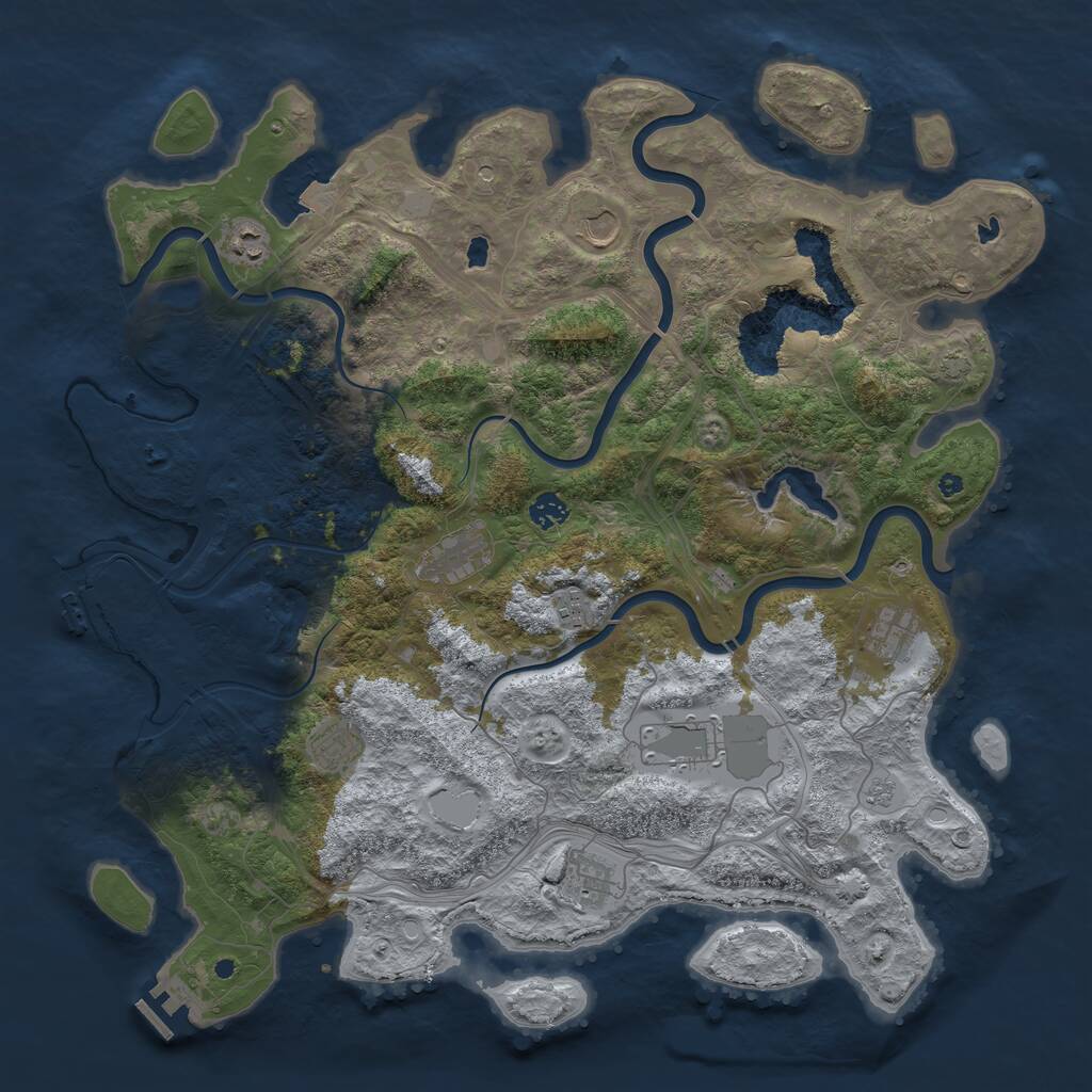 Rust Map: Procedural Map, Size: 4500, Seed: 1759675494, 15 Monuments