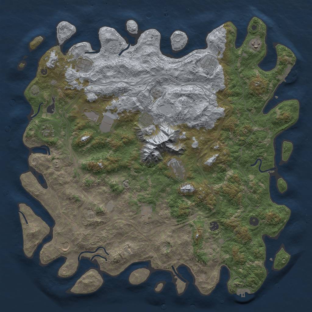 Rust Map: Procedural Map, Size: 5000, Seed: 12310261, 19 Monuments