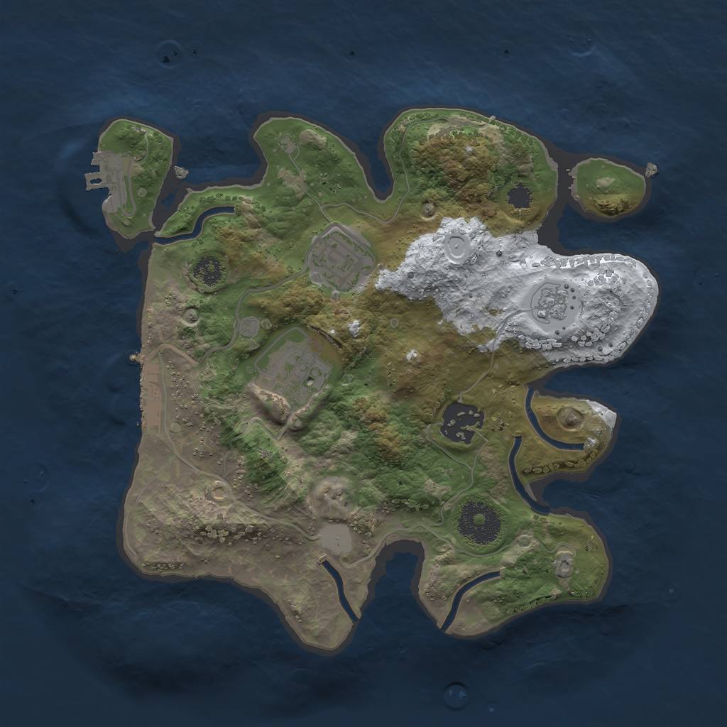 Rust Map: Procedural Map, Size: 2600, Seed: 1280415046, 11 Monuments