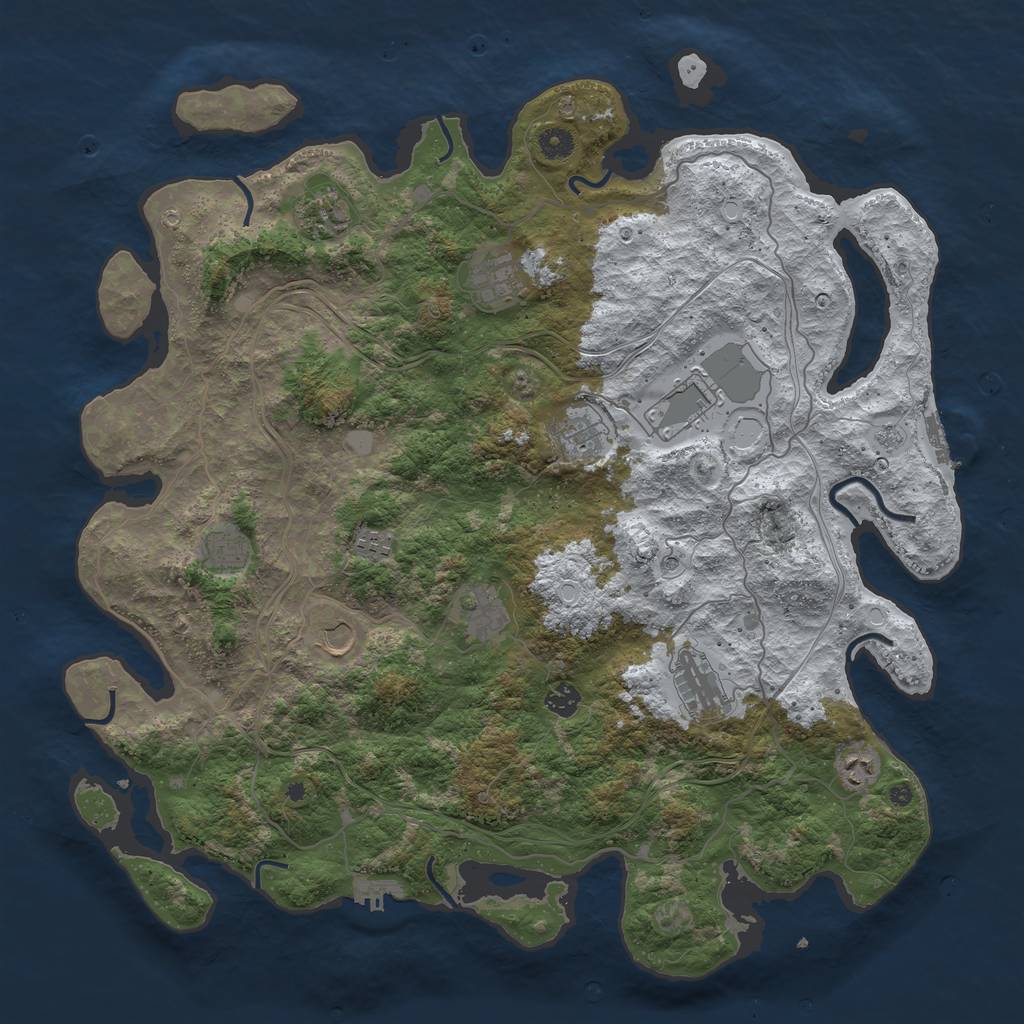 Rust Map: Procedural Map, Size: 4575, Seed: 1011000, 20 Monuments