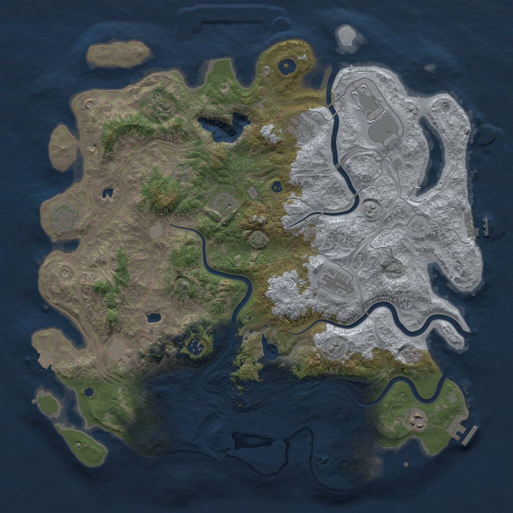Rust Map: Procedural Map, Size: 4575, Seed: 1011000, 16 Monuments