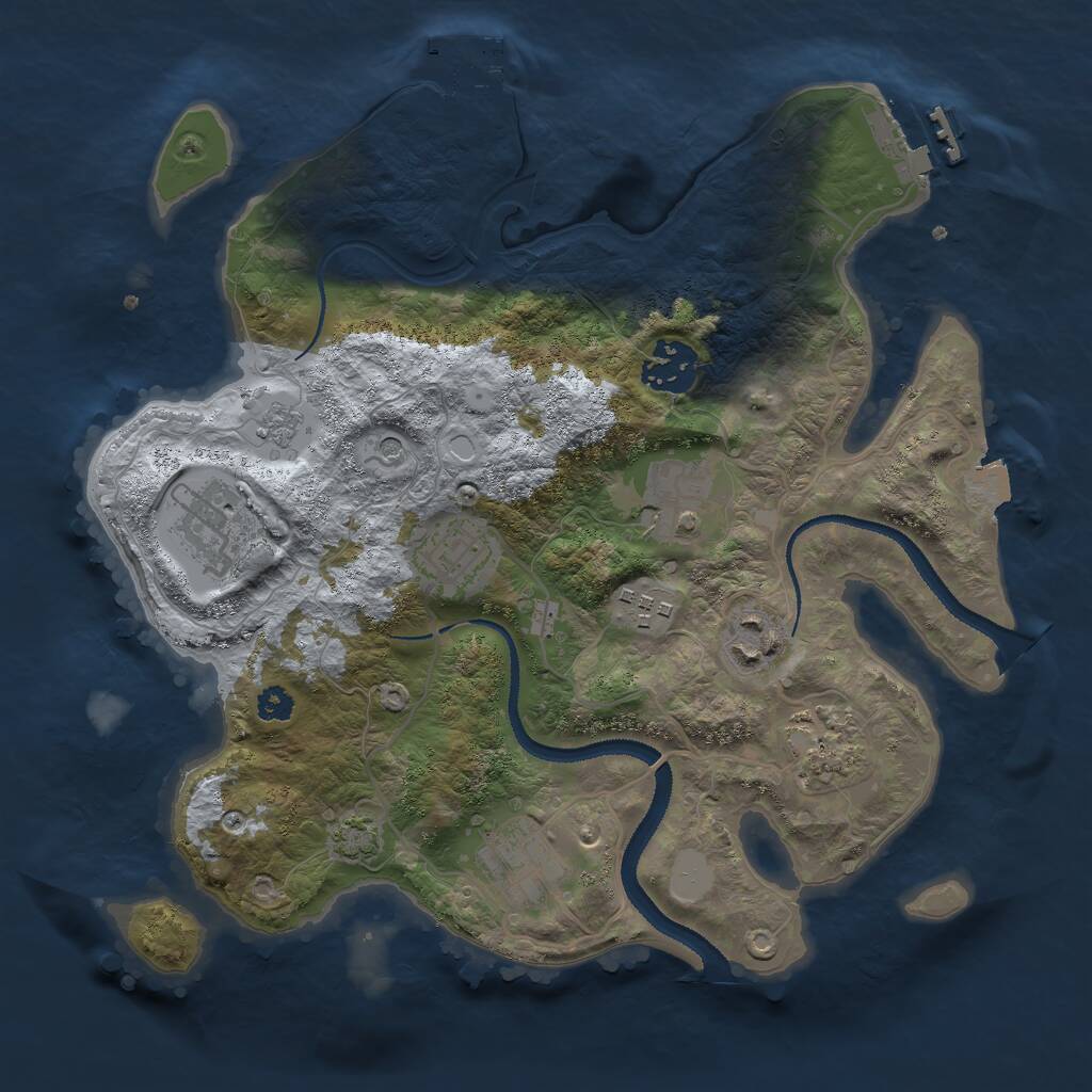 Rust Map: Procedural Map, Size: 3000, Seed: 20972, 14 Monuments