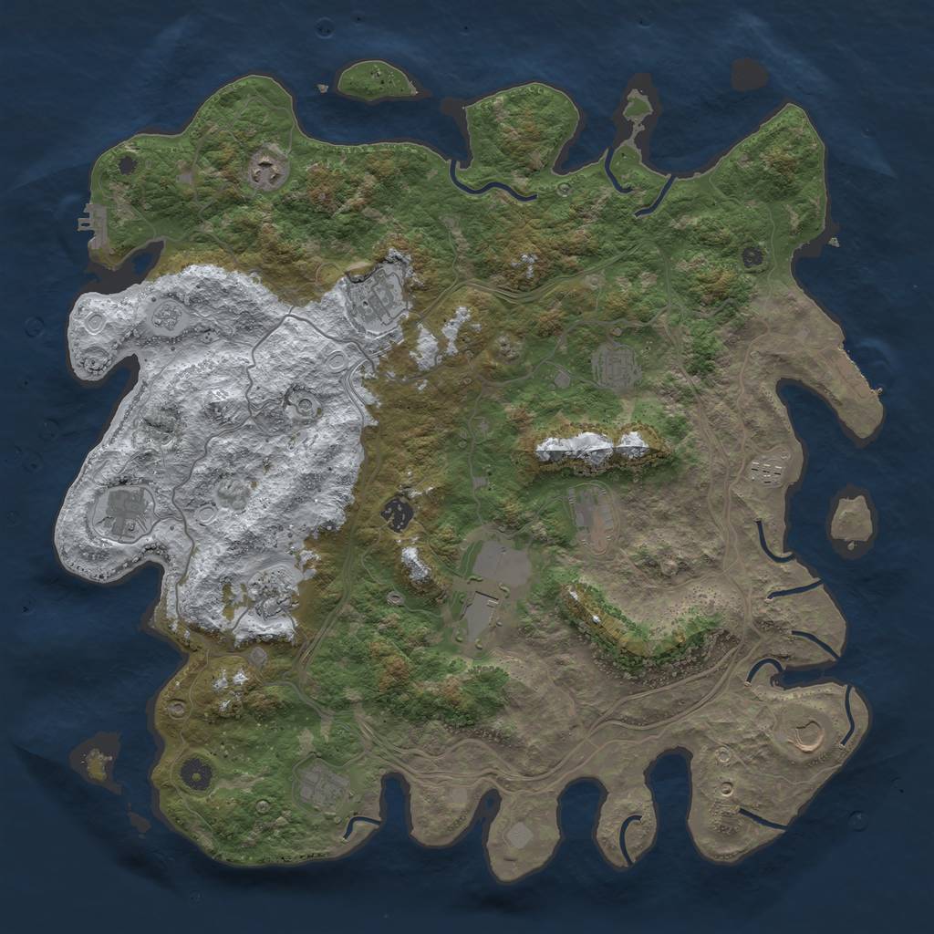 Rust Map: Procedural Map, Size: 4500, Seed: 3255673, 20 Monuments