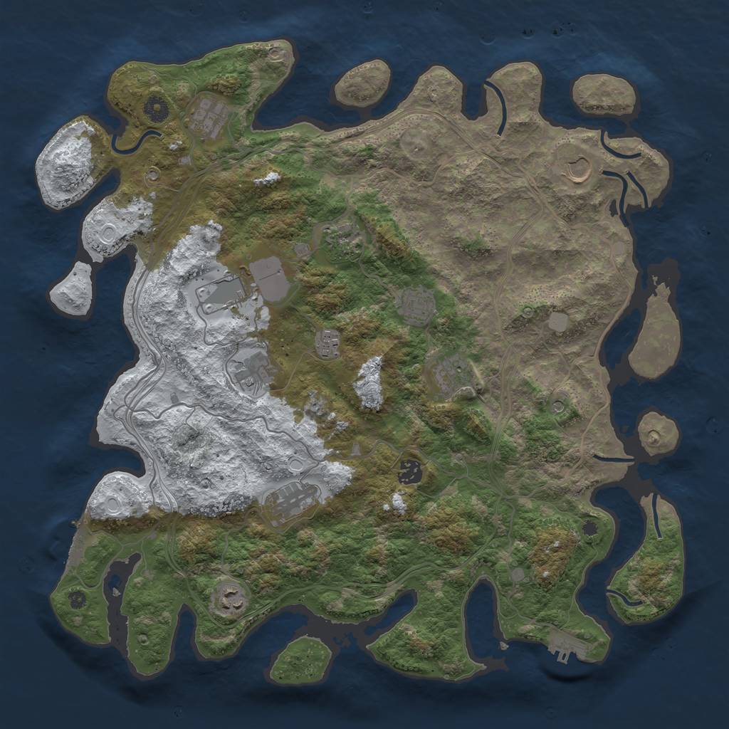 Rust Map: Procedural Map, Size: 4250, Seed: 888928107, 19 Monuments