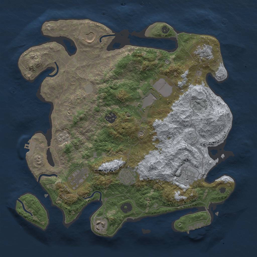Rust Map: Procedural Map, Size: 3550, Seed: 304172, 18 Monuments