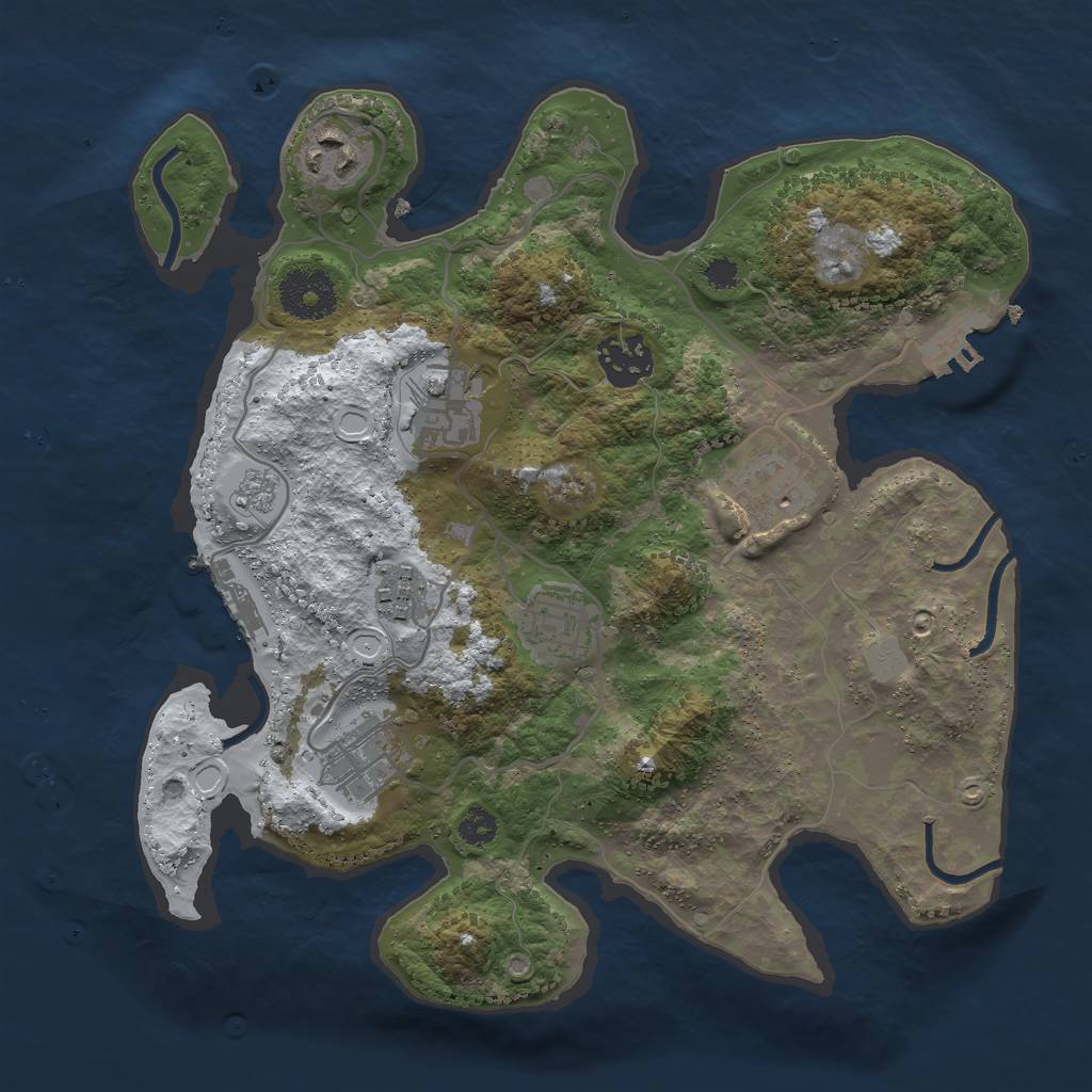 Rust Map: Procedural Map, Size: 3000, Seed: 2937, 15 Monuments