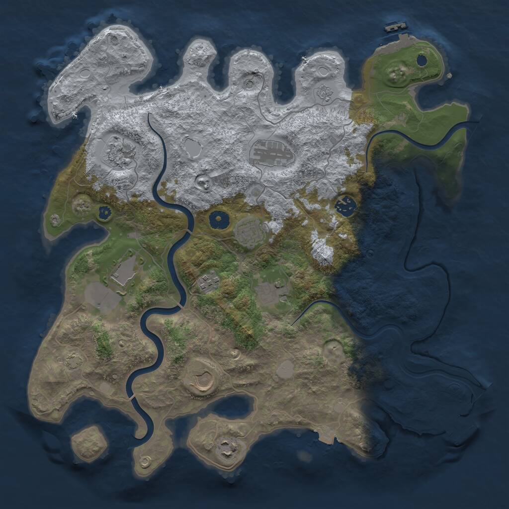 Rust Map: Procedural Map, Size: 3850, Seed: 121212, 15 Monuments