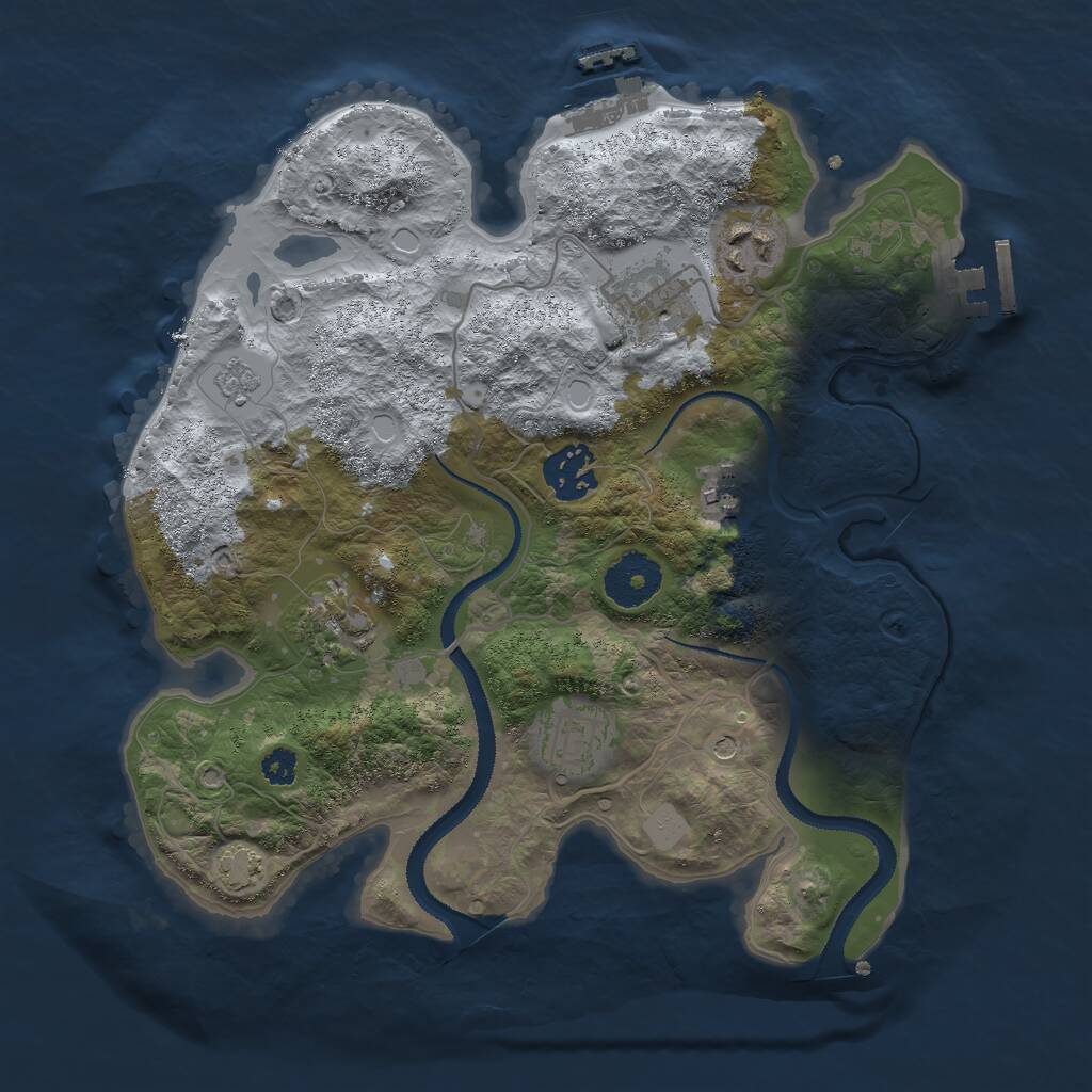 Rust Map: Procedural Map, Size: 3000, Seed: 801701895, 12 Monuments