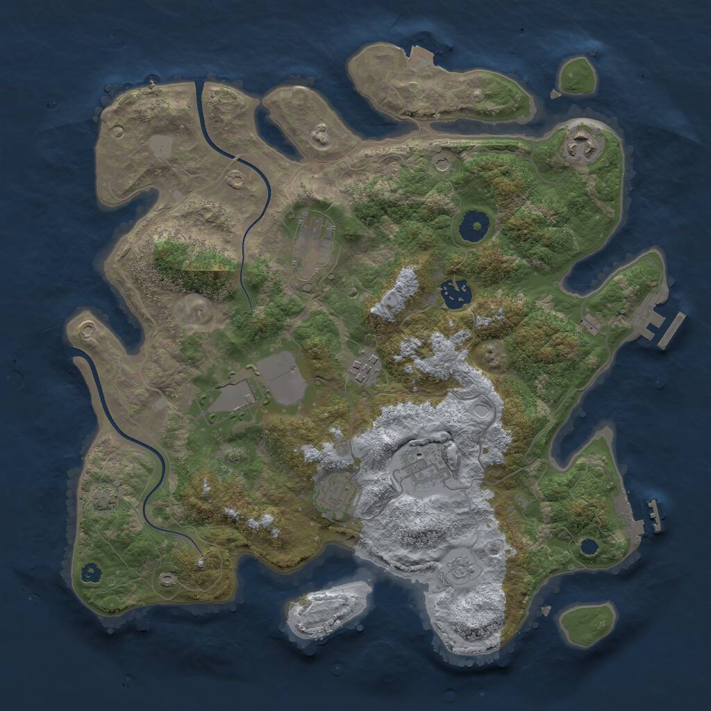 Rust Map: Procedural Map, Size: 3500, Seed: 7816512, 13 Monuments