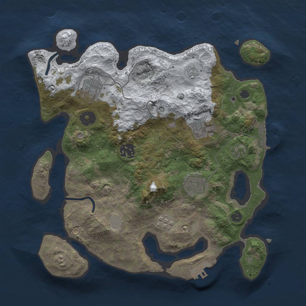 Rust Map: Procedural Map, Size: 3000, Seed: 2072822488, 14 Monuments