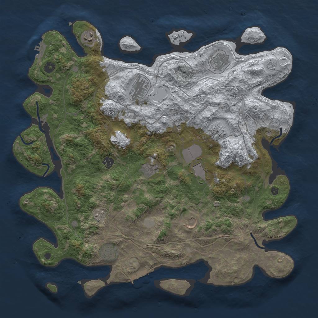 Rust Map: Procedural Map, Size: 4250, Seed: 648235, 19 Monuments