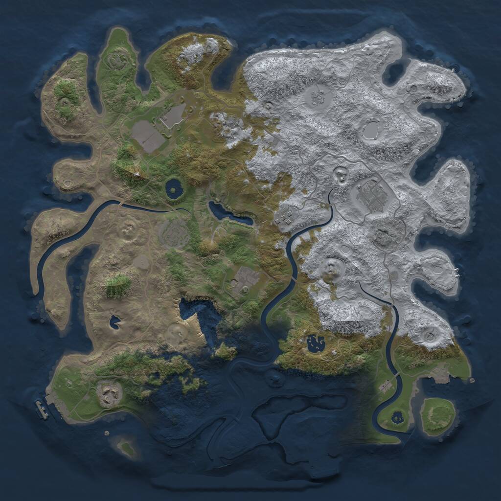 Rust Map: Procedural Map, Size: 4000, Seed: 1604677049, 14 Monuments