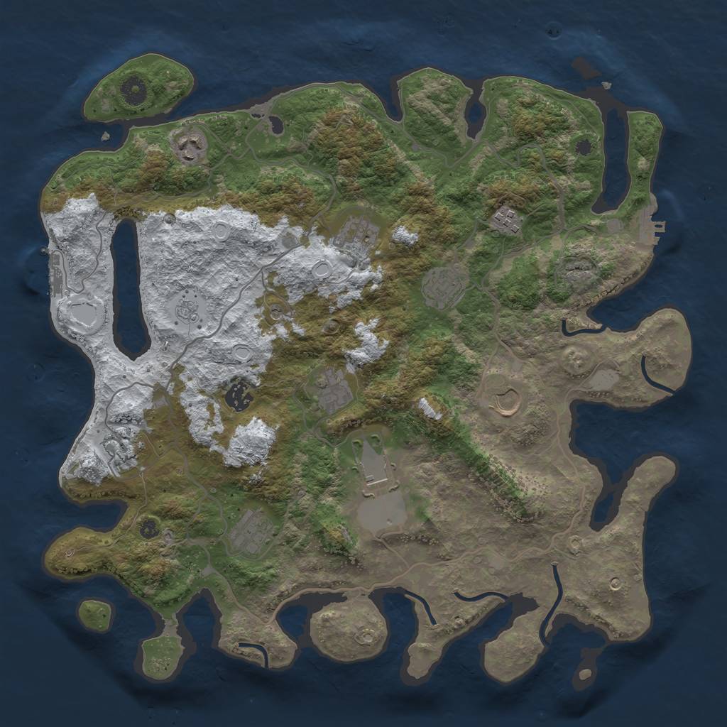 Rust Map: Procedural Map, Size: 4000, Seed: 804757, 19 Monuments