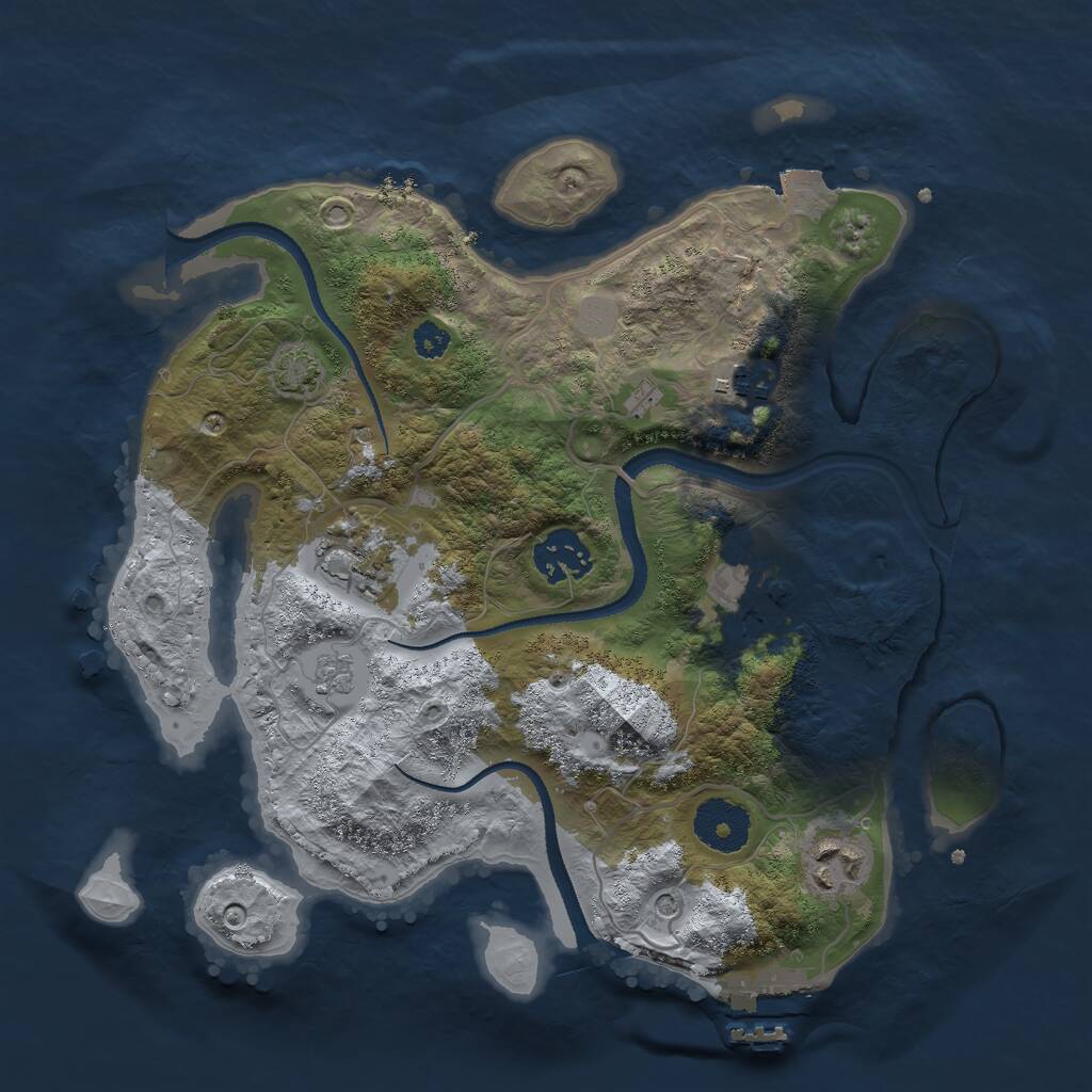 Rust Map: Procedural Map, Size: 3000, Seed: 259656612, 10 Monuments