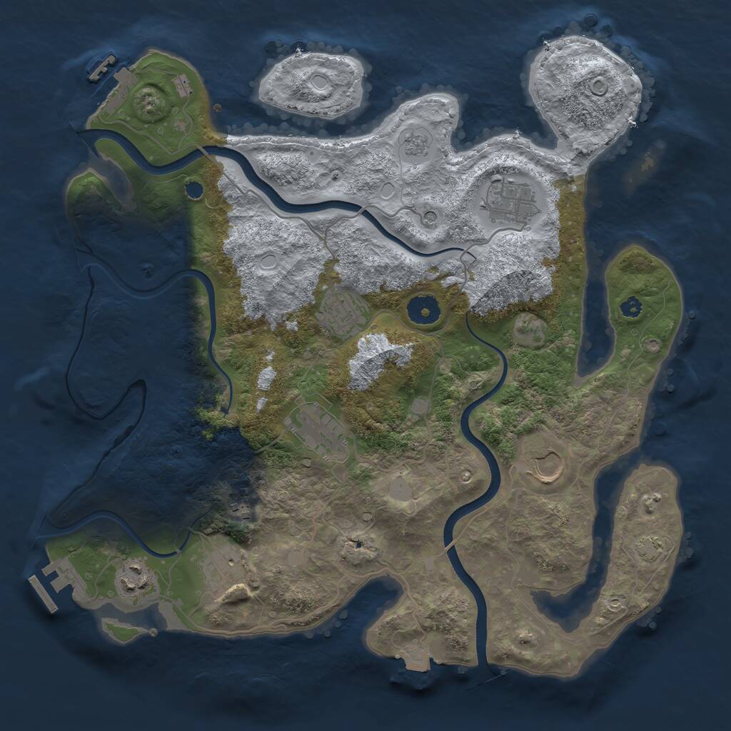 Rust Map: Procedural Map, Size: 3500, Seed: 254784, 13 Monuments