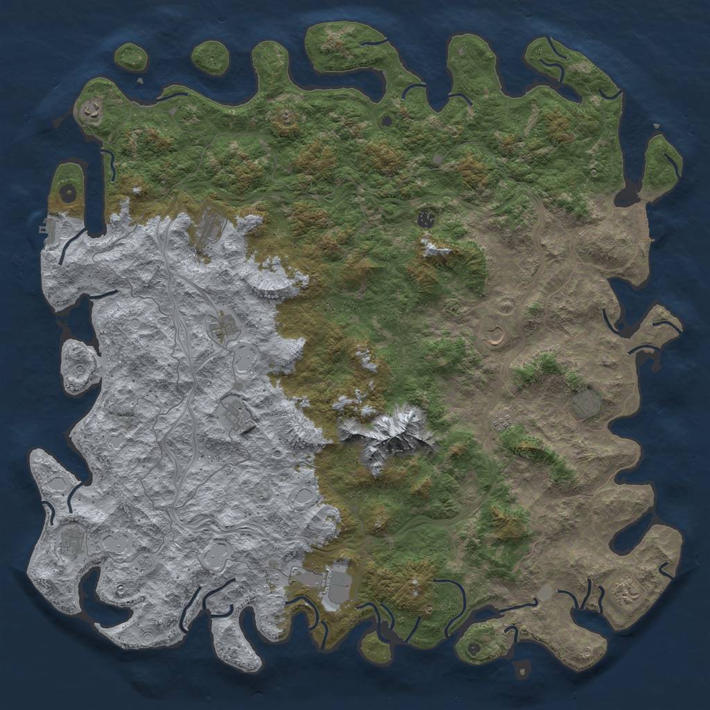 Rust Map: Procedural Map, Size: 6000, Seed: 1669282313, 20 Monuments