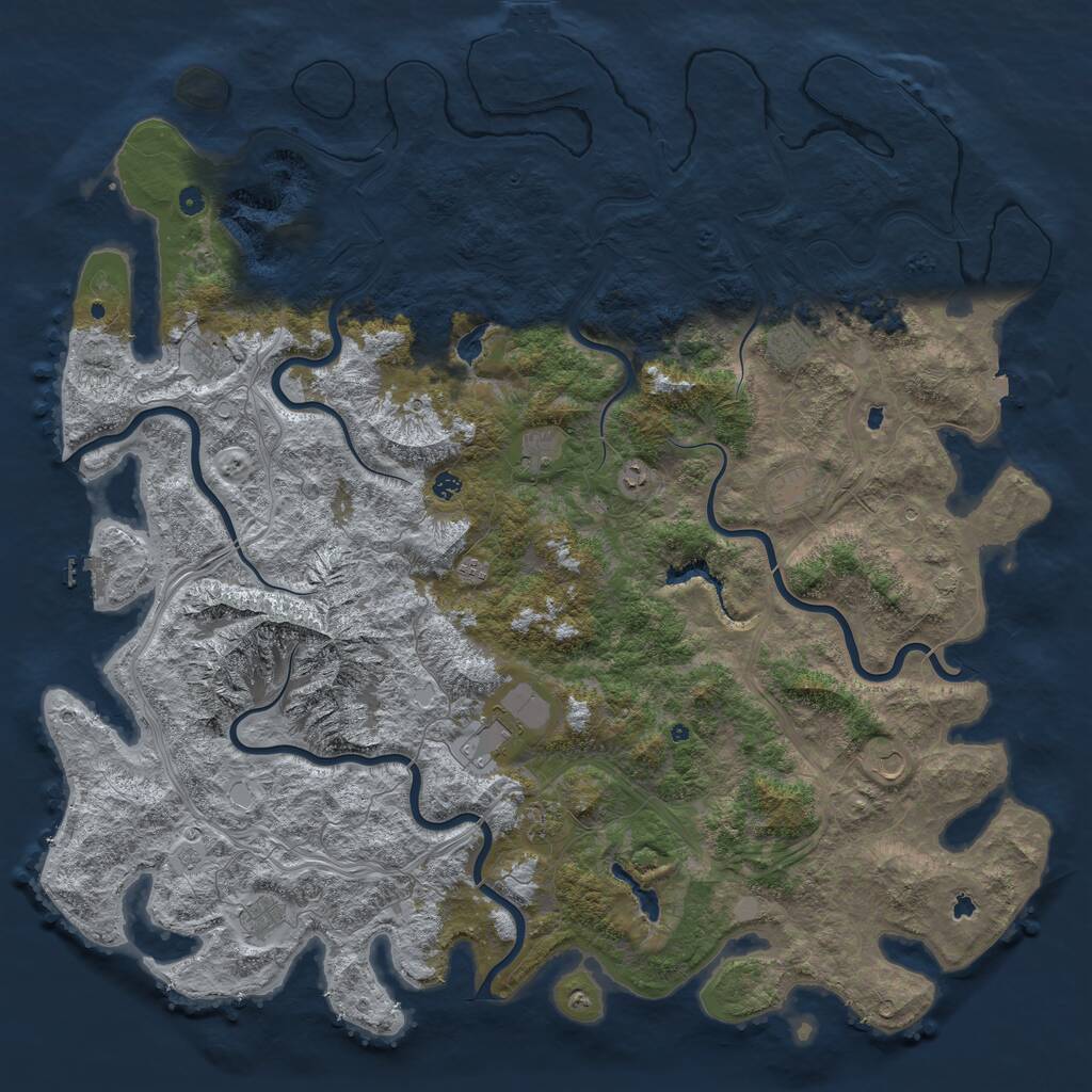 Rust Map: Procedural Map, Size: 6000, Seed: 1669282313, 17 Monuments