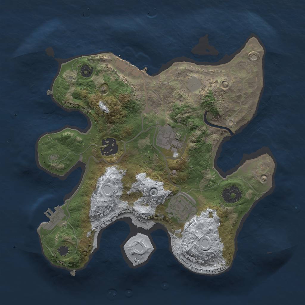 Rust Map: Procedural Map, Size: 2500, Seed: 89123, 10 Monuments