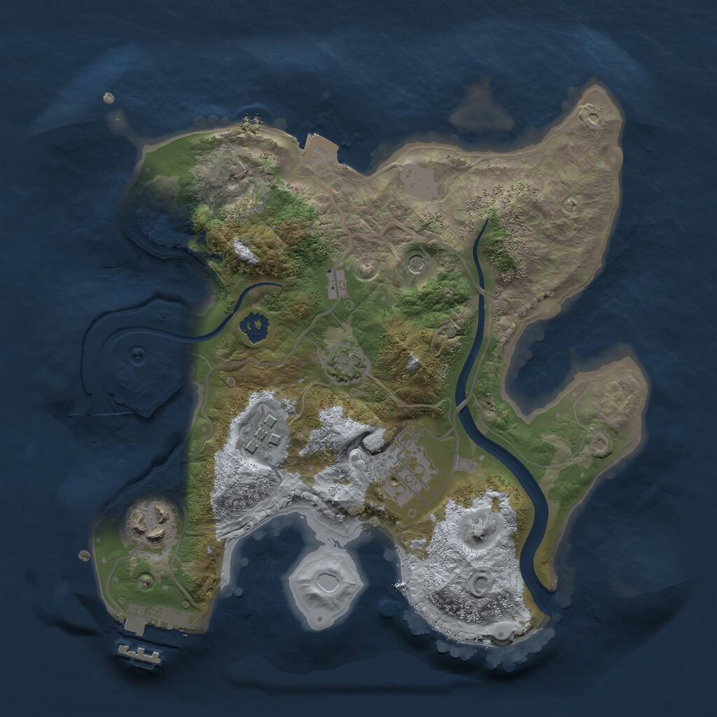 Rust Map: Procedural Map, Size: 2500, Seed: 89123, 7 Monuments