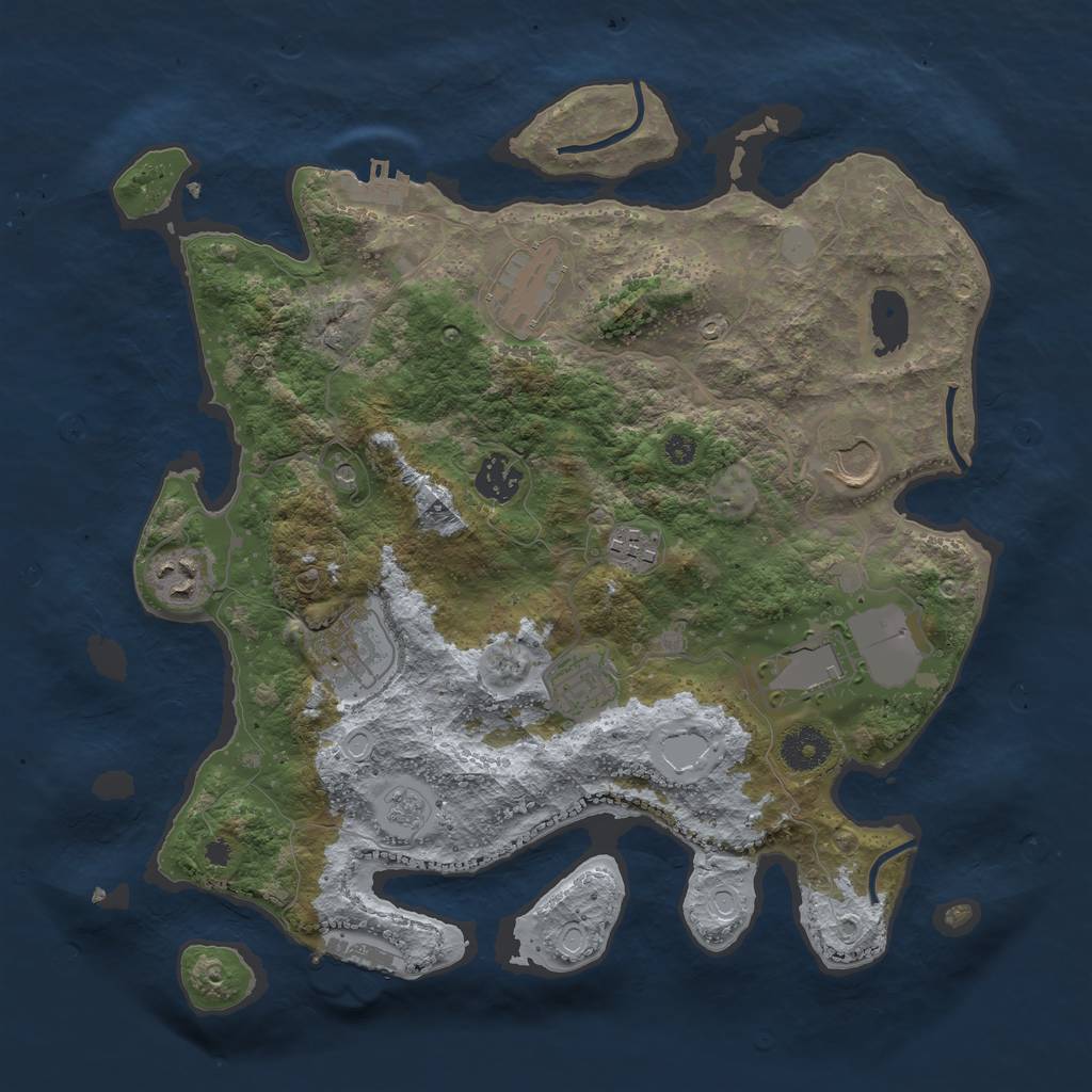 Rust Map: Procedural Map, Size: 3550, Seed: 472352, 17 Monuments