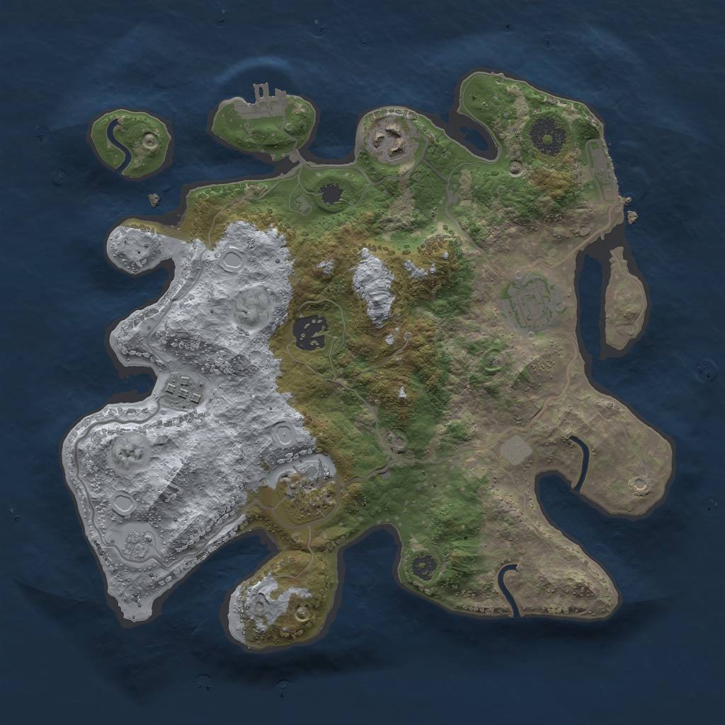 Rust Map: Procedural Map, Size: 3000, Seed: 20938, 13 Monuments