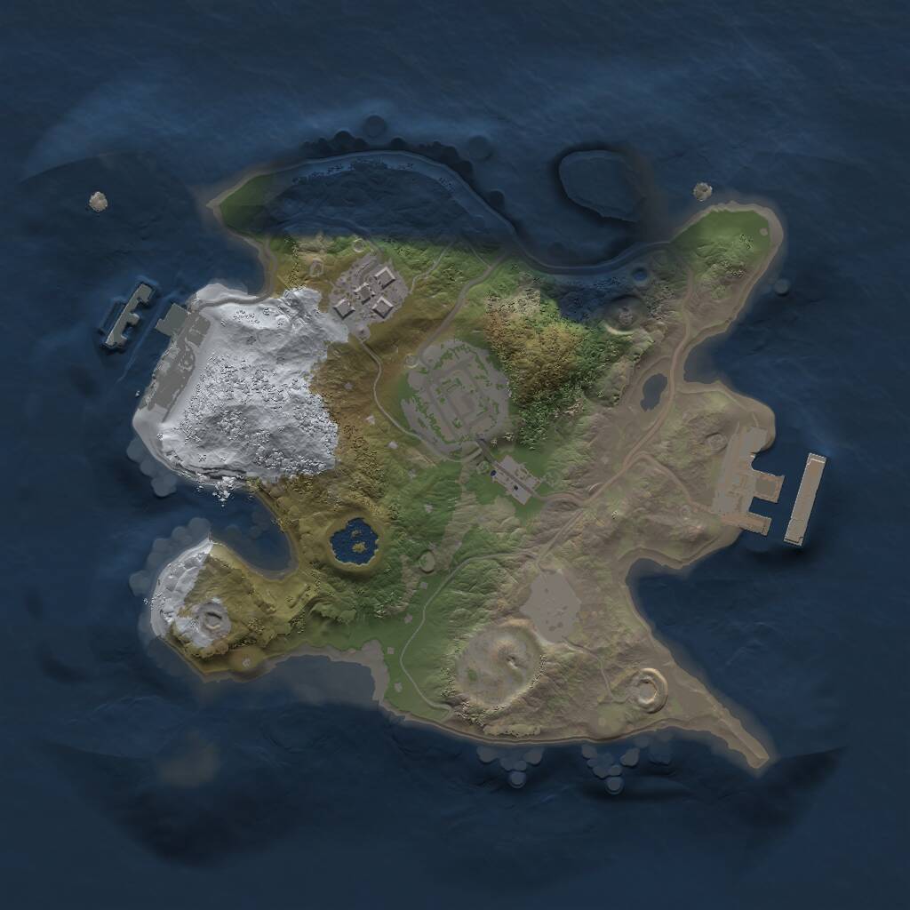 Rust Map: Procedural Map, Size: 2000, Seed: 898562949, 5 Monuments