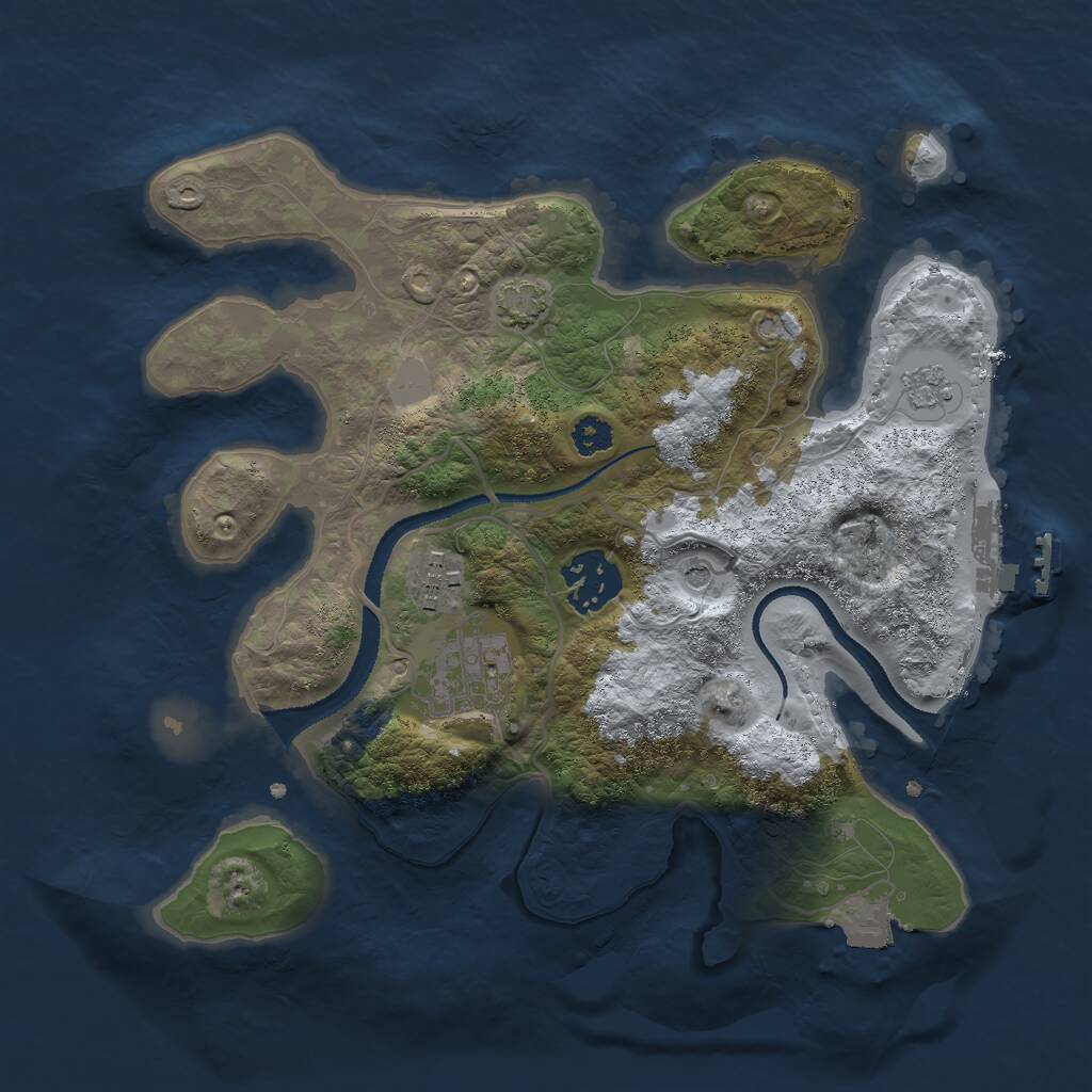 Rust Map: Procedural Map, Size: 2750, Seed: 127, 8 Monuments