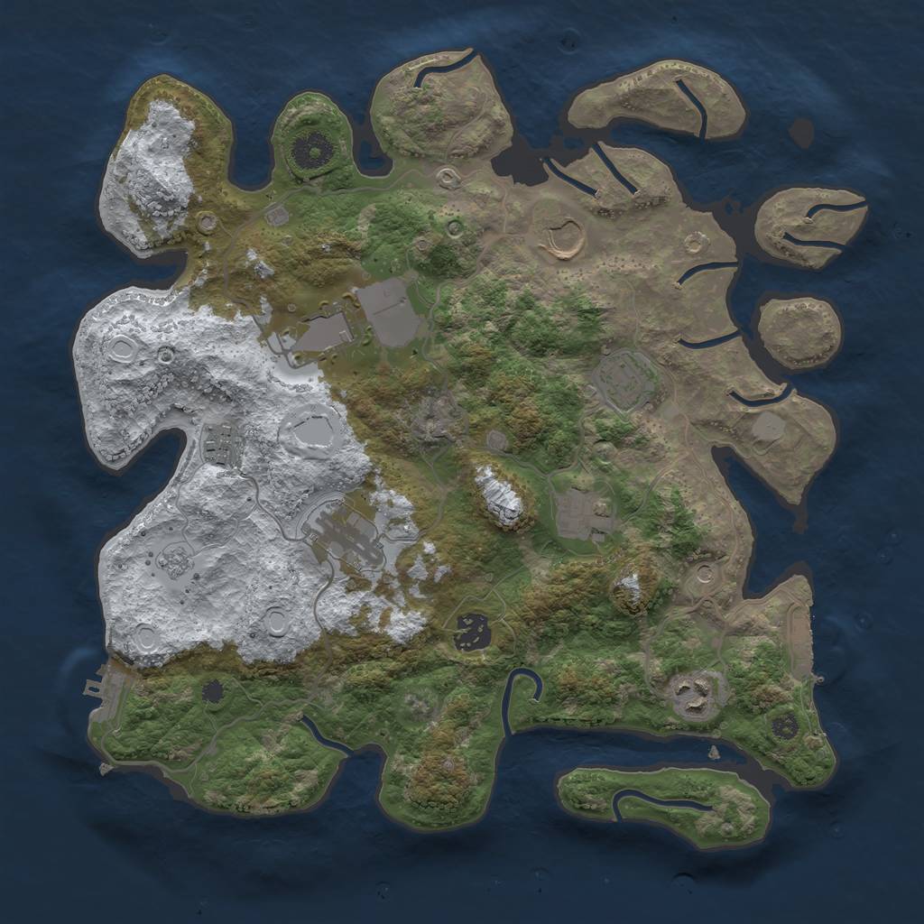 Rust Map: Procedural Map, Size: 3550, Seed: 478362, 17 Monuments
