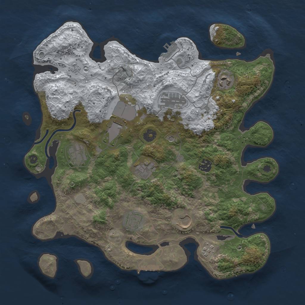 Rust Map: Procedural Map, Size: 3550, Seed: 141642, 18 Monuments