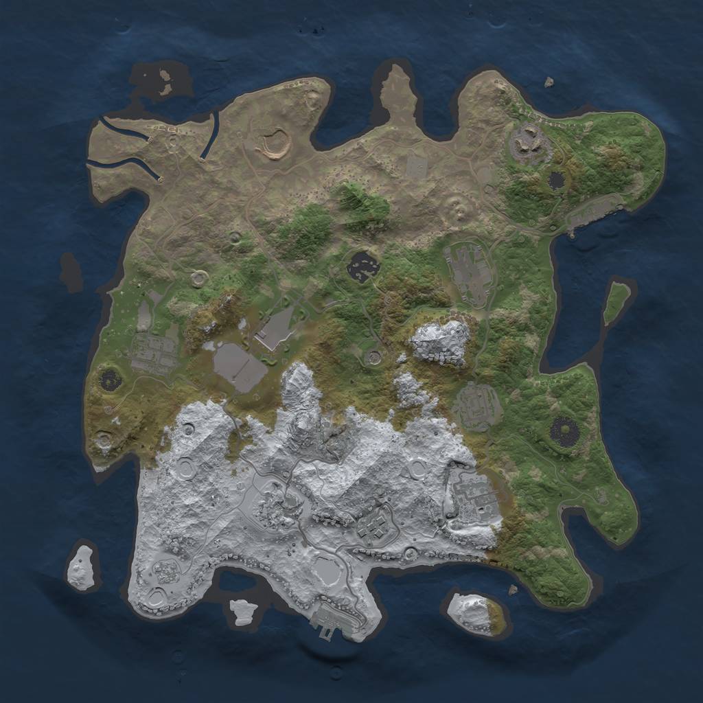 Rust Map: Procedural Map, Size: 3500, Seed: 1138976736, 19 Monuments